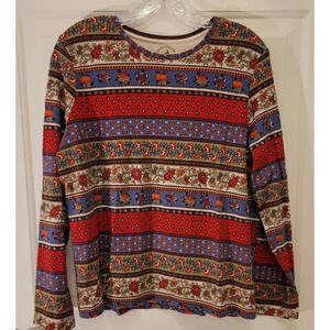 white stag womens tops large Colorful Floral & Abstract Stripes